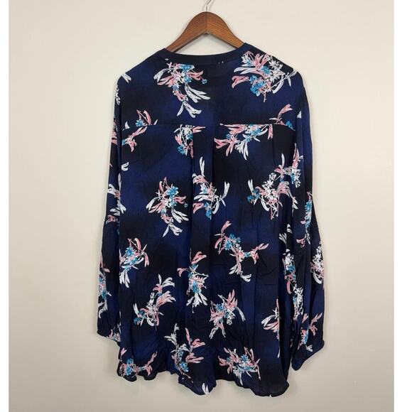 Lane Bryant Blue Floral Trapeze Dress Size 18/20 NWT - Picture 2 of 13